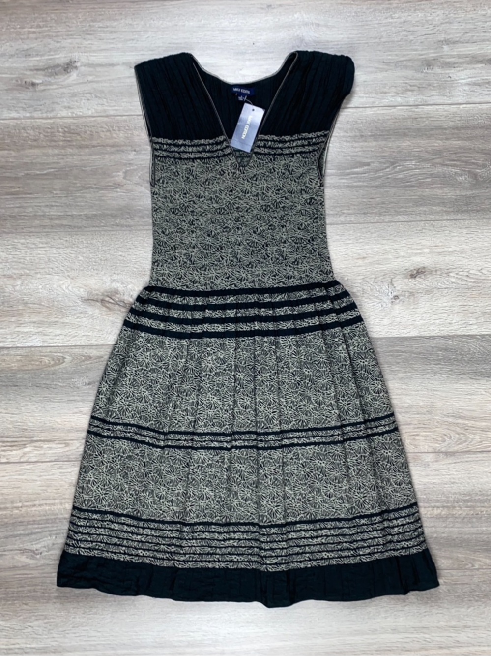 Max Edition Sleeveless Striped Dress Large Black Tan - Picture 12 of 12